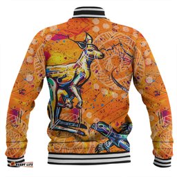Australia Kangaroo Aboriginal Baseball Jacket - Australia Kangaroo And Goanna Baseball Jacket