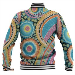 Australia Aboriginal Baseball Jacket - Australian Indigenous Aboriginal Art Vivid Pastel Colours Ver 1 Baseball Jacket