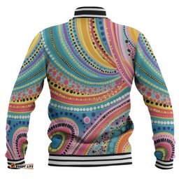 Australia Aboriginal Baseball Jacket - Australian Indigenous Aboriginal Art Vivid Pastel Colours Ver 3 Baseball Jacket