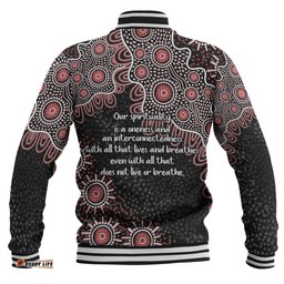Australia Aboriginal Baseball Jacket - The More You Know The Less You Need Red Patterns Baseball Jacket