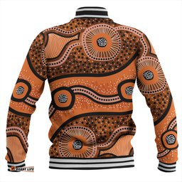 Australia Aboriginal Baseball Jacket - Australian Aboriginal Background
  Baseball Jacket