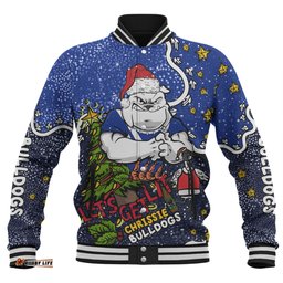 Canterbury-Bankstown Bulldogs Christmas Custom Baseball Jacket - Let's Get Lit Chrisse Pressie Baseball Jacket