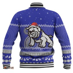 Canterbury-Bankstown Bulldogs Christmas Custom Baseball Jacket - Ugly Xmas And Aboriginal Patterns For Die Hard Fan Baseball Jacket