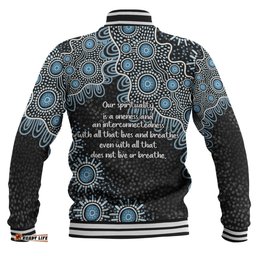 Australia Aboriginal Baseball Jacket - The More You Know The Less You Need Blue Baseball Jacket