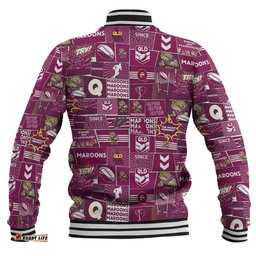 Queensland Sport Baseball Jacket - Team Of Us Die Hard Fan Supporters Comic Style