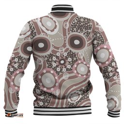Australia Aboriginal Baseball Jacket - Brown Aboriginal Dot Art Inspired Baseball Jacket