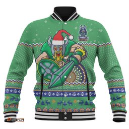 Canberra Raiders Christmas Custom Baseball Jacket - Ugly Xmas And Aboriginal Patterns For Die Hard Fan Baseball Jacket