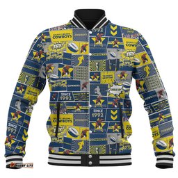 North Queensland Cowboys Baseball Jacket - Team Of Us Die Hard Fan Supporters Comic Style