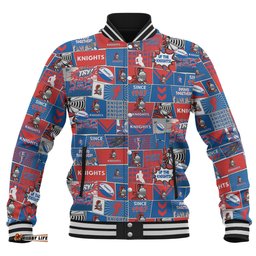 Newcastle Knights Sport Baseball Jacket - Team Of Us Die Hard Fan Supporters Comic Style