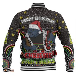 Penrith Panthers Christmas Custom Baseball Jacket - Christmas Knit Patterns Vintage Jersey Ugly Baseball Jacket