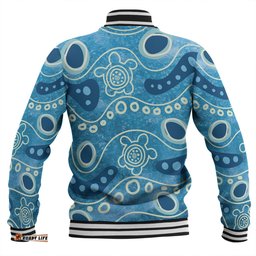 Australia Aboriginal Baseball Jacket - River With Aboriginal Dot Art Inspired Baseball Jacket
