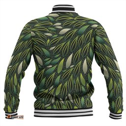 Australia Aboriginal Baseball Jacket - Green Bush Leaves Seamless Baseball Jacket