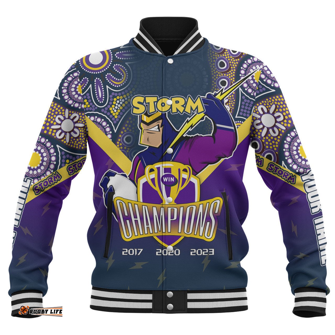 Melbourne Storm Baseball Jacket - Custom Talent Win Games But Teamwork And Intelligence Win Championships With Aboriginal Style