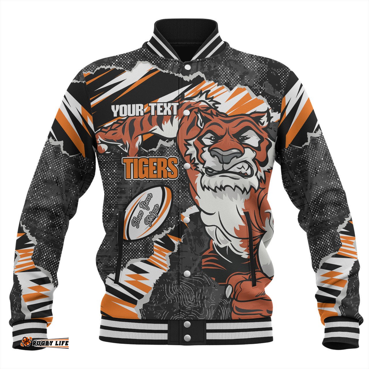 Wests Tigers Baseball Jacket - Theme Song