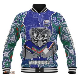 New Zealand Warriors Grand Final Custom Baseball Jacket - Custom New Zealand Warriors With Contemporary Style Of Aboriginal Painting Baseball Jacket