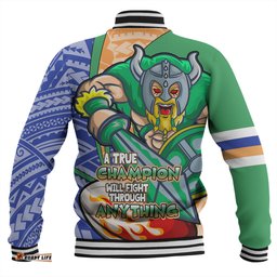 Canberra Raiders Grand Final Baseball Jacket - A True Champion Will Fight Through Anything With Polynesian Patterns