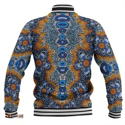 Australia Aboriginal Baseball Jacket - Aboriginal Flowers Art Baseball Jacket