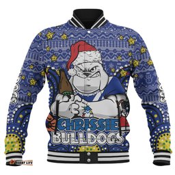 Canterbury-Bankstown Bulldogs Christmas Custom Baseball Jacket - Christmas Knit Patterns Vintage Jersey Ugly Baseball Jacket
