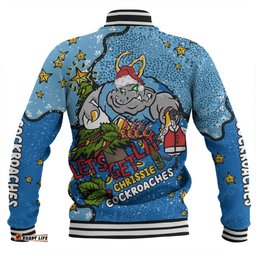 New South Wales Cockroaches Christmas Custom Baseball Jacket - Let's Get Lit Chrisse Pressie Baseball Jacket