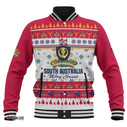 South Australia Christmas Baseball Jacket - Merry Chrissie Baseball Jacket