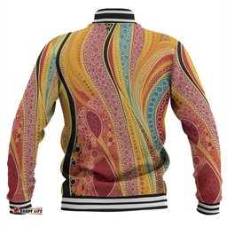 Australia Aboriginal Baseball Jacket - Indigenous Aboriginal Art Dot Color Baseball Jacket