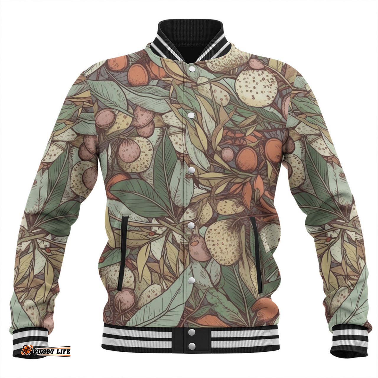 Australia Gumtree Baseball Jacket - Australian Native Plants Baseball Jacket