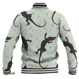 Australia Goanna Baseball Jacket - Aboriginal Goanna Dot Art Colorful Inspired Baseball Jacket