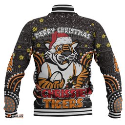 Wests Tigers Christmas Custom Baseball Jacket - Christmas Knit Patterns Vintage Jersey Ugly Baseball Jacket
