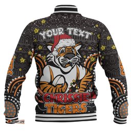 Wests Tigers Christmas Custom Baseball Jacket - Christmas Knit Patterns Vintage Jersey Ugly Baseball Jacket