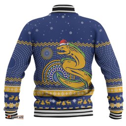Parramatta Eels Christmas Custom Baseball Jacket - Ugly Xmas And Aboriginal Patterns For Die Hard Fan Baseball Jacket