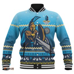 Gold Coast Titans Christmas Custom Baseball Jacket - Ugly Xmas And Aboriginal Patterns For Die Hard Fan Baseball Jacket