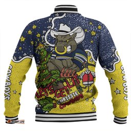 North Queensland Cowboys Christmas Custom Baseball Jacket - Let's Get Lit Chrisse Pressie Baseball Jacket