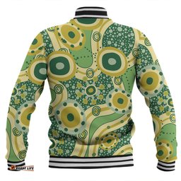 Australia Aboriginal Baseball Jacket - Yellow Aboriginal Dot Art Inspired Baseball Jacket