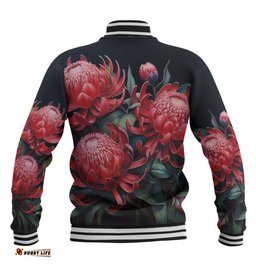 Australia Waratah Baseball Jacket - Red Waratah Flowers Fine Art Ver2 Baseball Jacket
