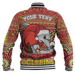 St. George Illawarra Dragons Christmas Custom Baseball Jacket - Christmas Knit Patterns Vintage Jersey Ugly Baseball Jacket