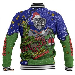 New Zealand Warriors Christmas Custom Baseball Jacket - Let's Get Lit Chrisse Pressie Baseball Jacket