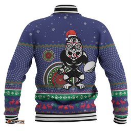 New Zealand Warriors Christmas Custom Baseball Jacket - Ugly Xmas And Aboriginal Patterns For Die Hard Fan Baseball Jacket
