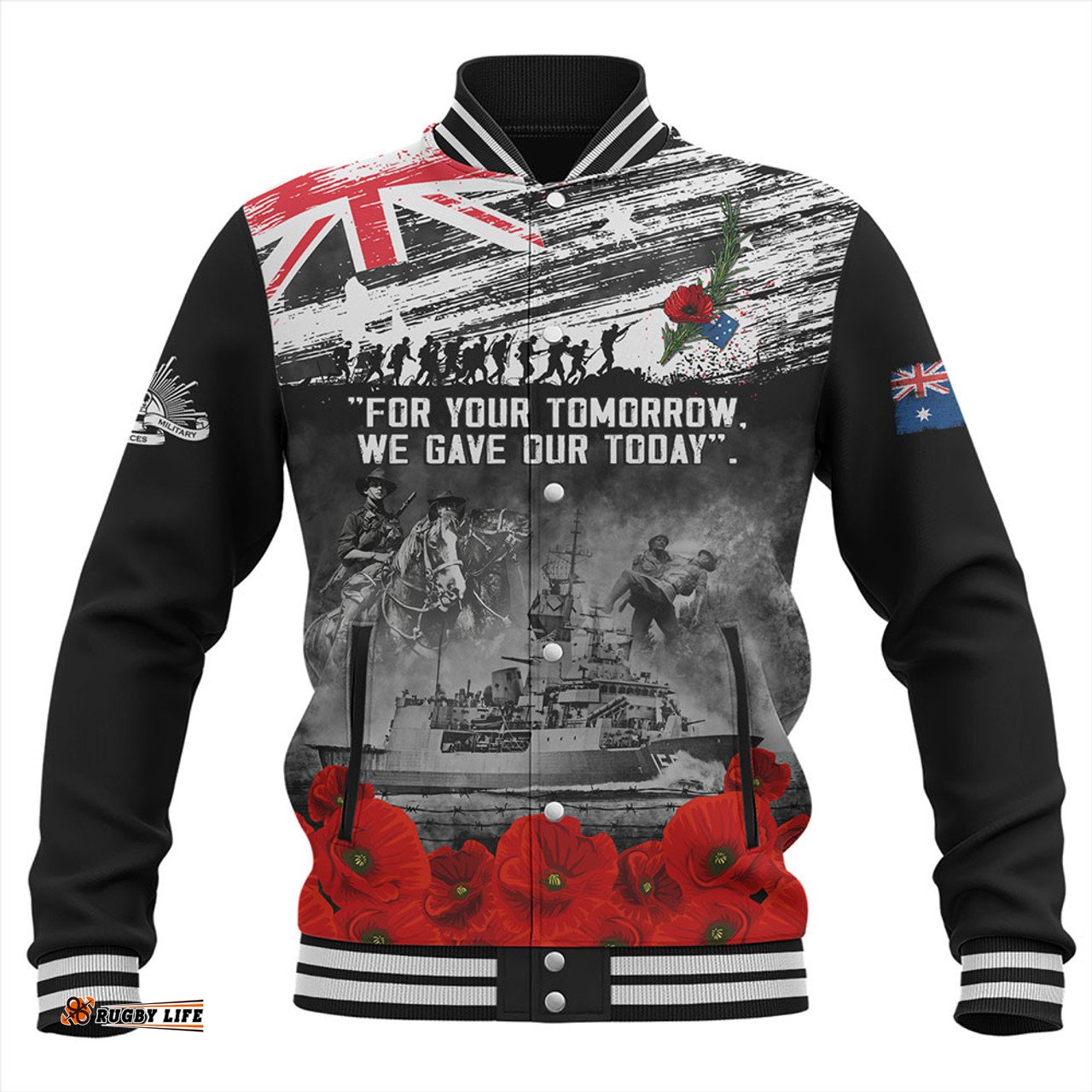 Amazing Aussie Australia We Gave Our Today Anzac Day Memorial Baseball Jacket
