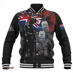 Amazing Aussie Australia Tribute To The Brave Anzac Day Baseball Jacket