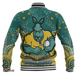 Amazing Aussie Australia Wallabies Custom Custom With Aboriginal Inspired Style Of Dot Painting Patterns Baseball Jacket