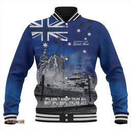 Amazing Aussie Australia Remember All The Battles Fought Blue Baseball Jacket