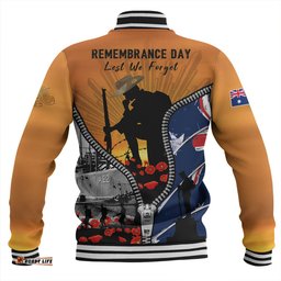 Amazing Aussie Australia Lest We Forget Honoring Our Heroes On Remembrance Day Baseball Jacket