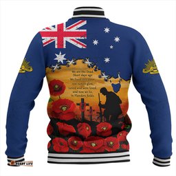 Amazing Aussie Australia Remembrance Day Fields Of Poppies Honoring The Fallen Baseball Jacket
