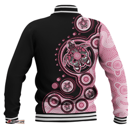 Amazing Aussie Australia Indigenous Turtle Aboriginal Dot Art Pink Baseball Jacket