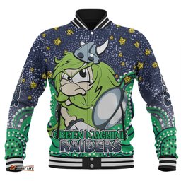 Amazing Aussie Canberra Raiders Custom Custom With Aboriginal Inspired Style Of Dot Painting Patterns Baseball Jacket