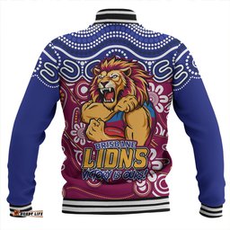 Amazing Aussie Brisbane Lions Aboriginal Inspired Tough Fan Football For Life Baseball Jacket