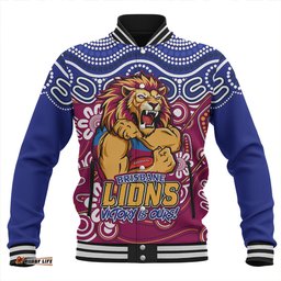 Amazing Aussie Brisbane Lions Aboriginal Inspired Tough Fan Football For Life Baseball Jacket