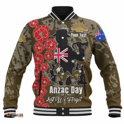 Amazing Aussie Australia Anzac Custom Lest We Forget Green Style Jacket Baseball Jacket