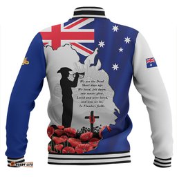 Amazing Aussie Australia On This Remembrance Day Lest We Forget In Flanders Fields Baseball Jacket