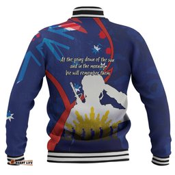 Amazing Aussie Australia Anzac Day Custom Lest We Forget With Blue Camouflage Pattern Baseball Jacket